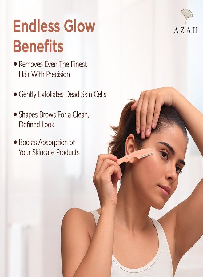 Azah Foldable Face Razor for Woman [Pack of 3] | Dermaplaning Face Rozor | Instant & Painless Facial Razors for Women Facial Hair | Perfect for Eyebrows, Upper Lip & Chin | Ideal for All skin Types - Image 5